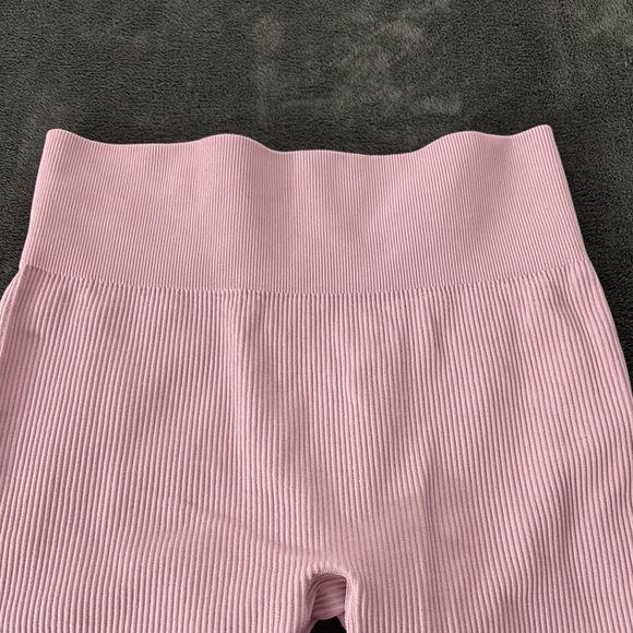 Ribbed Seamless‎ Leggings High Waist Tummy Control Yoga Pants - Picture 3 of 5